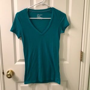 Teal V neck